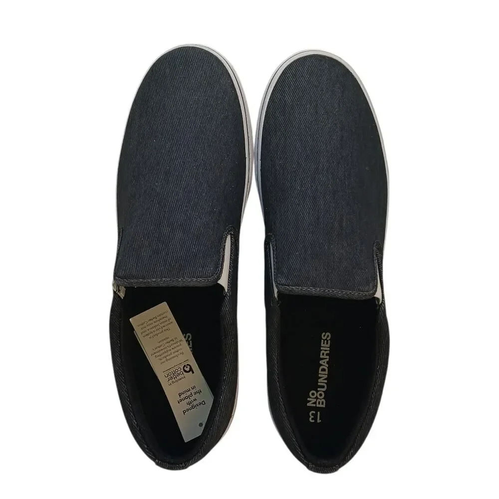 NO BOUNDARIES Men's New w/Tags Charcoal Gray Slip-On Deck Sneakers - Size: 13